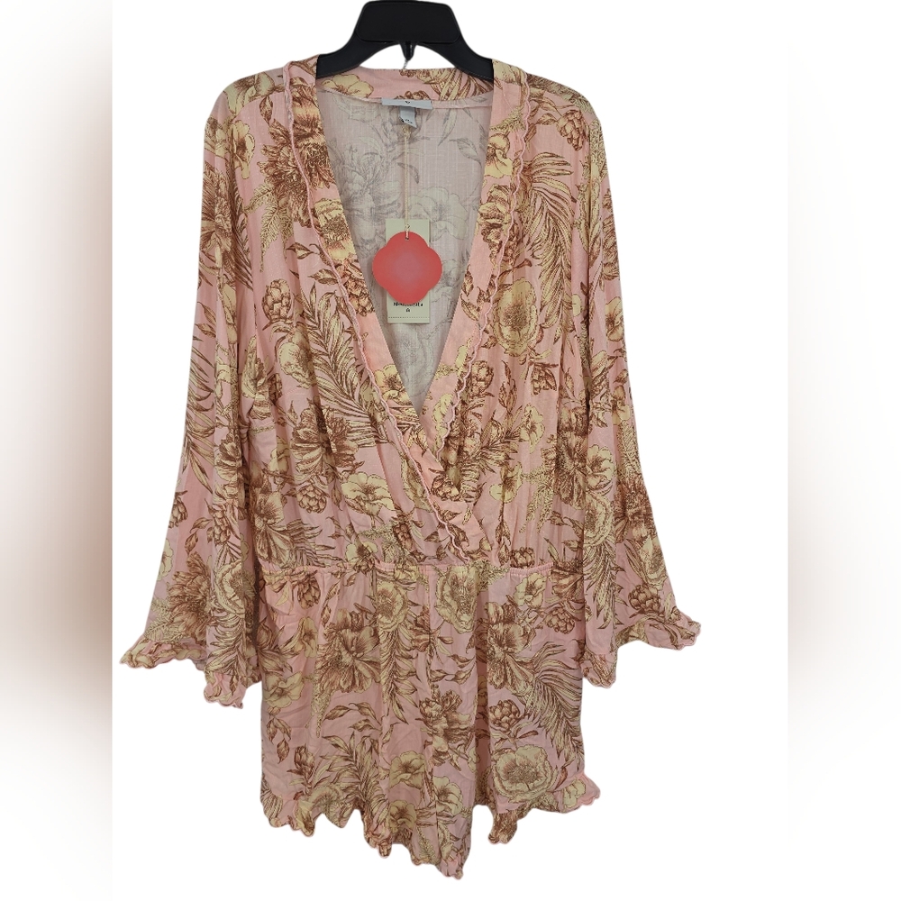 New AGUA BENDITA X TARGET Romantic Floral Print Flare Sleeve Romper XXL - Picture 2 of 7